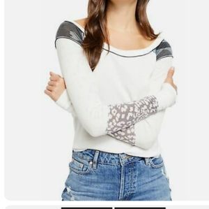 We the free by Free People thermal long sleeve top tee-shirt size XS